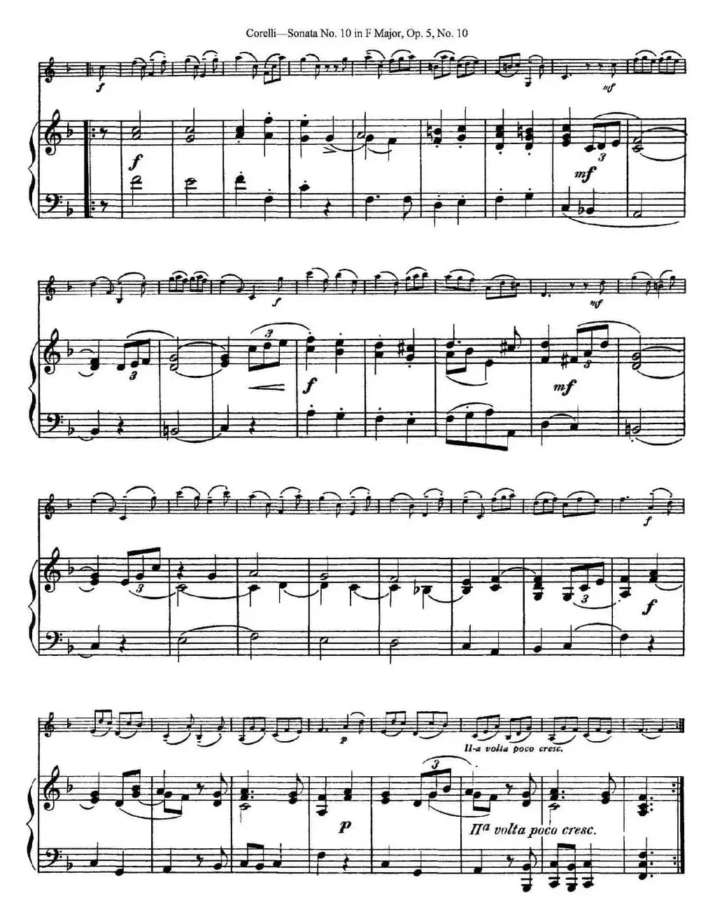 Sonata No.10 in F Major Op.5 No.10（小提琴+钢琴伴奏）