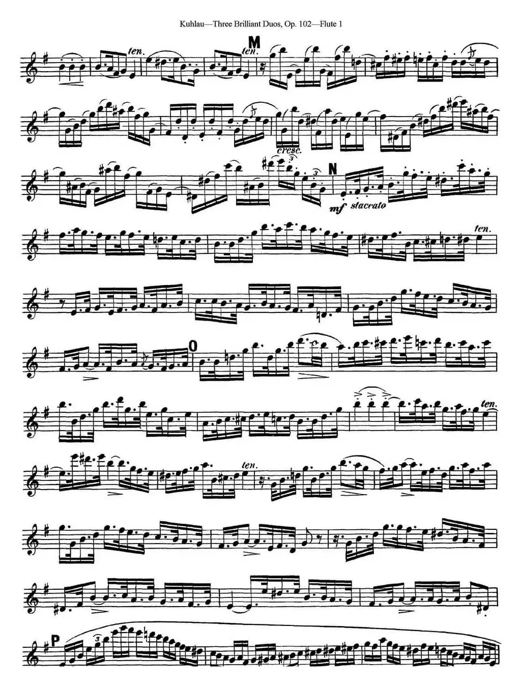 库劳长笛二重奏练习三段OP.102——Flute 1（NO.2）