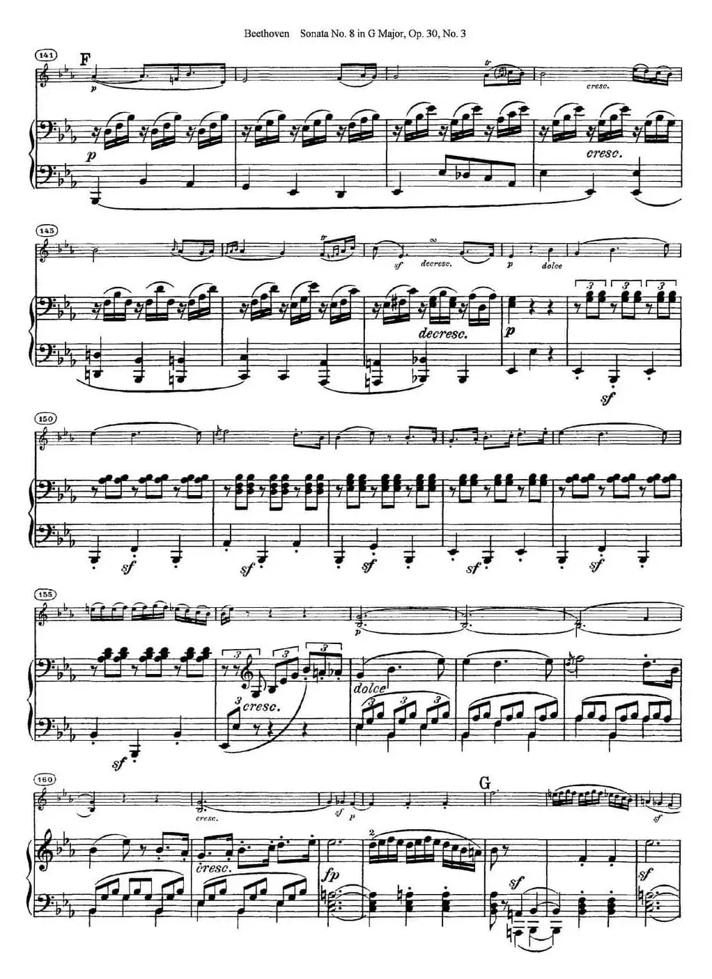 Violin Sonata No.8 in G Major Op.30 No.3（小提琴+钢琴伴奏）