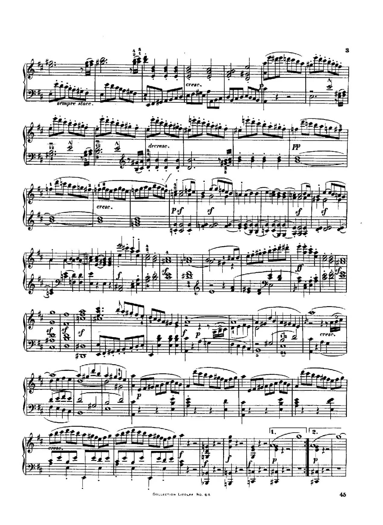 String Quartet No.3 in D Major Op.18-3（D大调第三弦乐四重奏·钢琴独奏版）