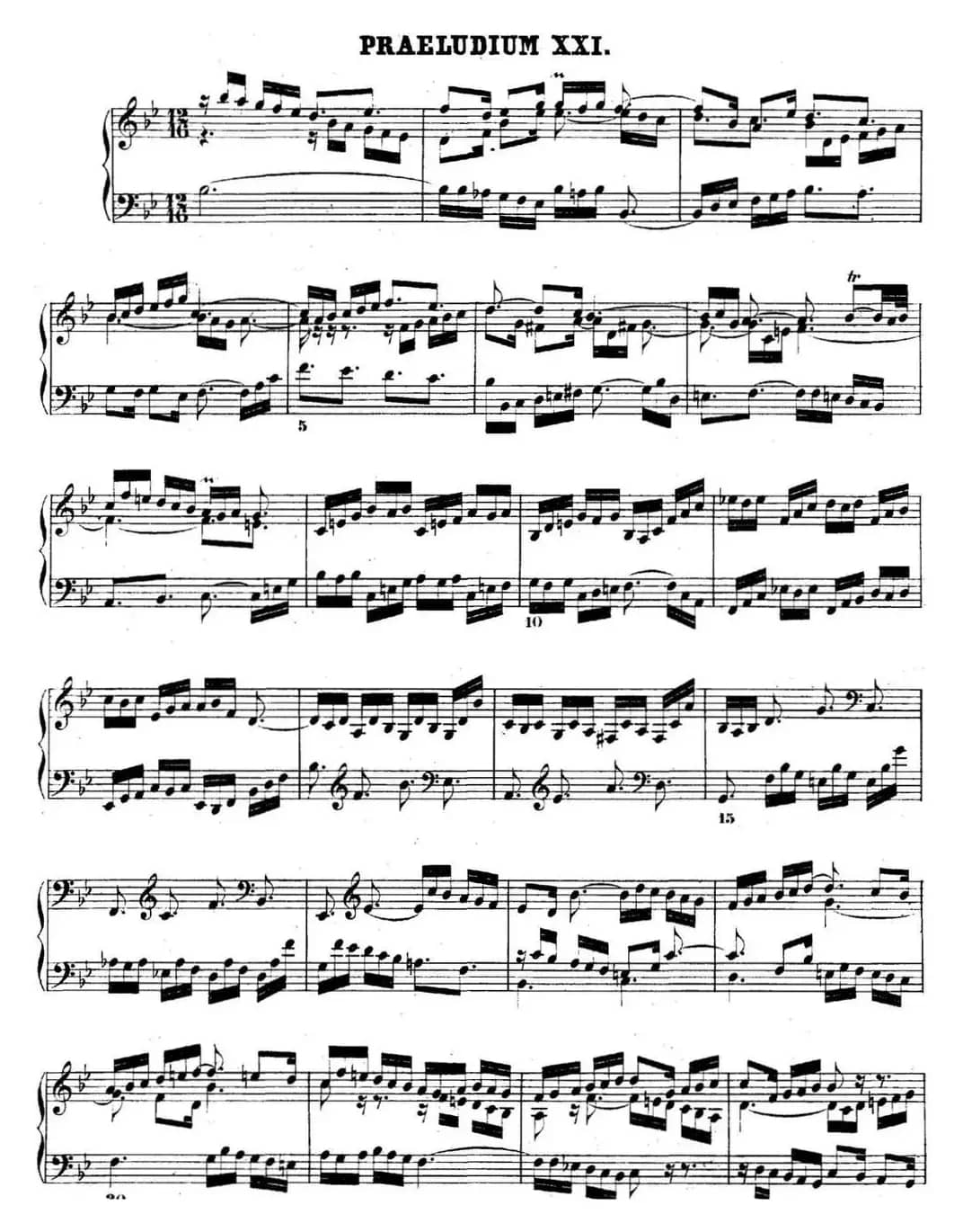 巴赫《平均律钢琴曲集·第二卷》之前奏曲（NO.21）