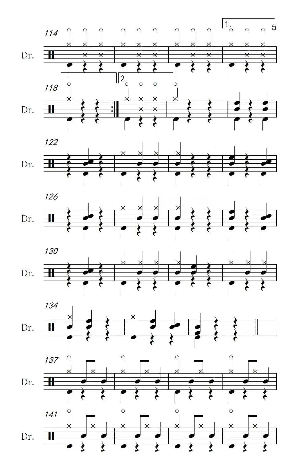 [法]溜冰圆舞曲（架子鼓谱）