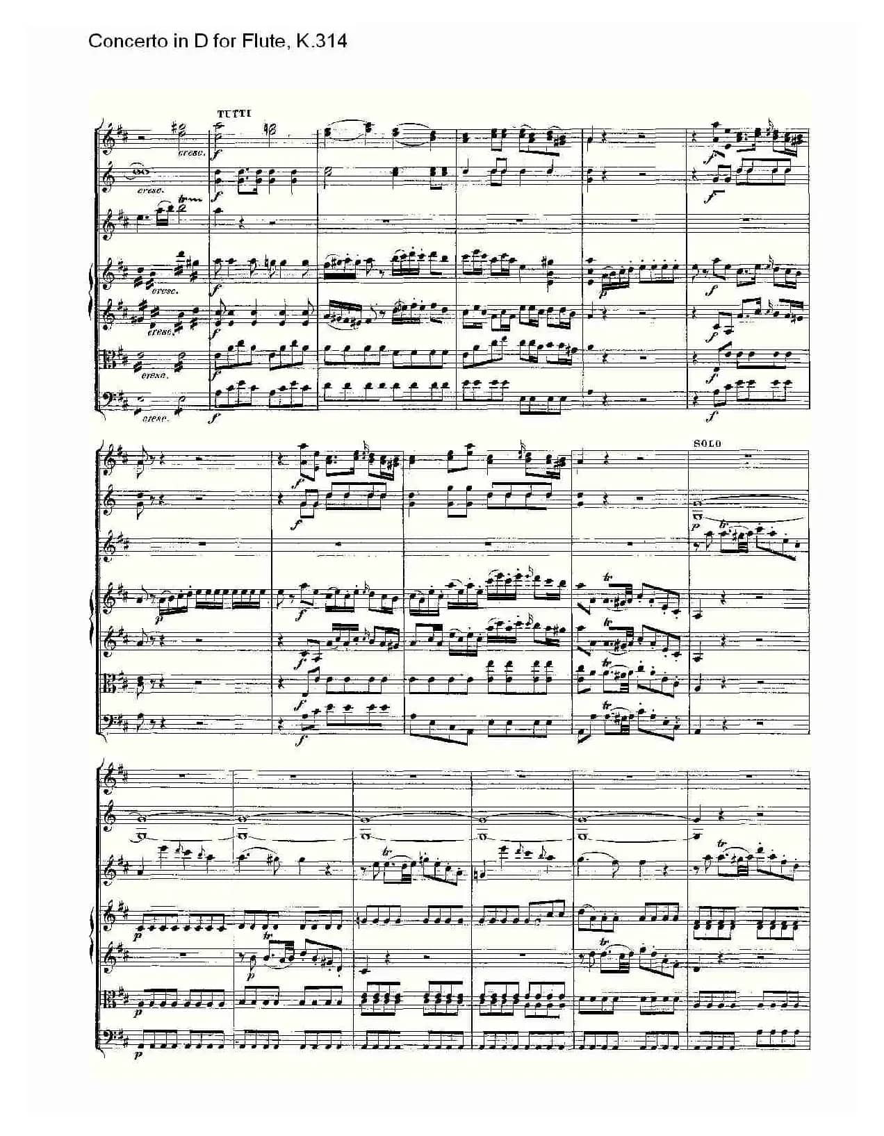 Concerto in D for Flute, K.314（D调长笛协奏曲, K.314）