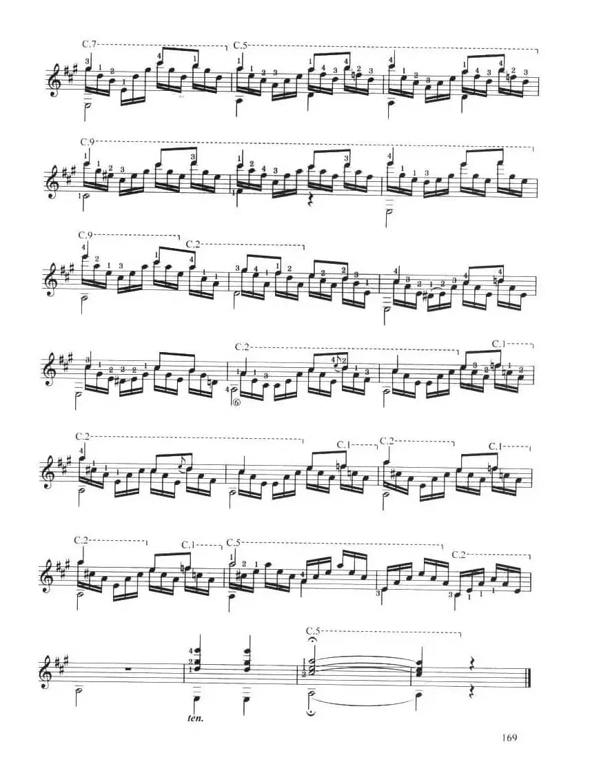 古典吉他考级九级练习曲（华丽练习曲）