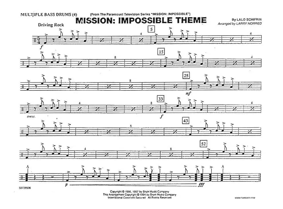 MISSION:IMPOSSIBLE THEME（分谱：低音鼓）