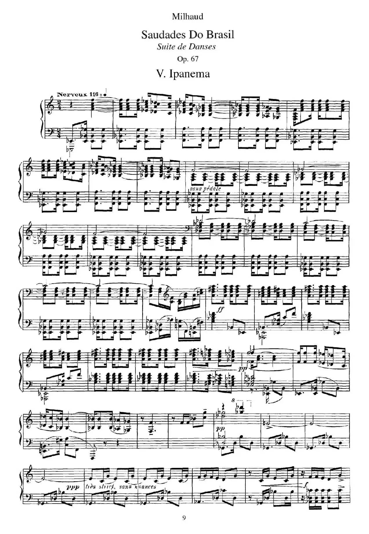 Saudados do Brasil Op.67（巴西回忆·Ⅴ）