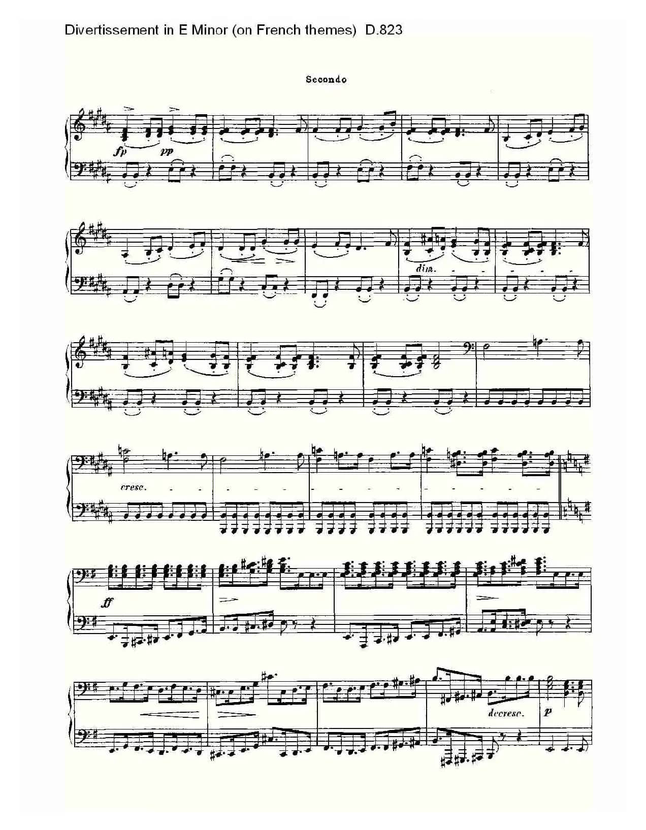 Divertissement in E Minor（on French themes）