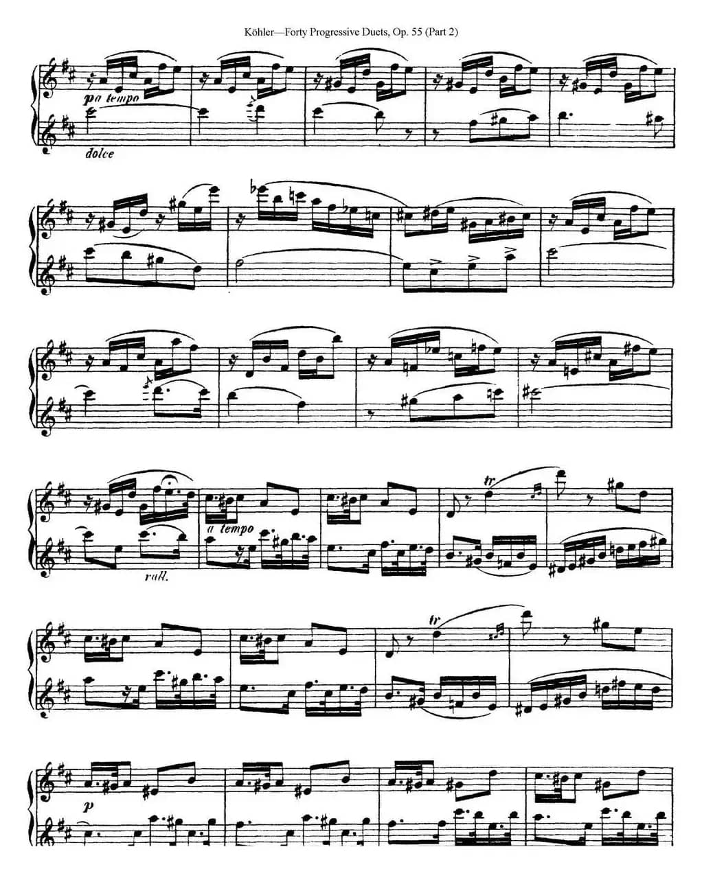 柯勒40首长笛提高练习曲OP.55（二重奏）（NO.15）