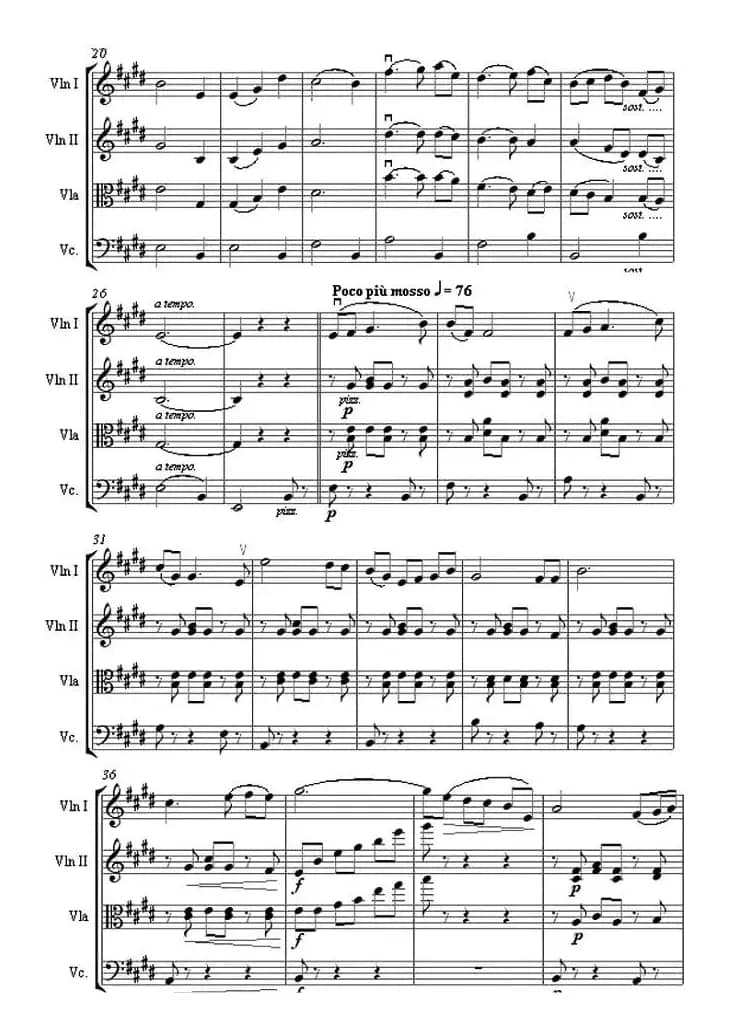 Serenata “Rimpianto”（1900 [弦乐四重奏]）