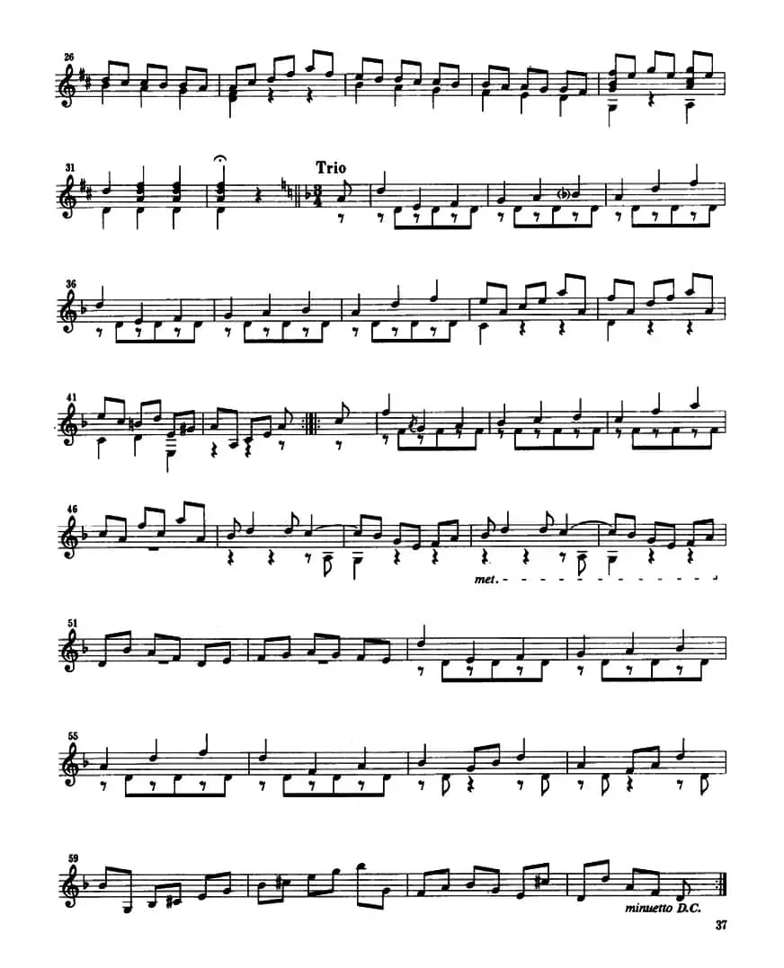 D大调四重奏（古典吉他）