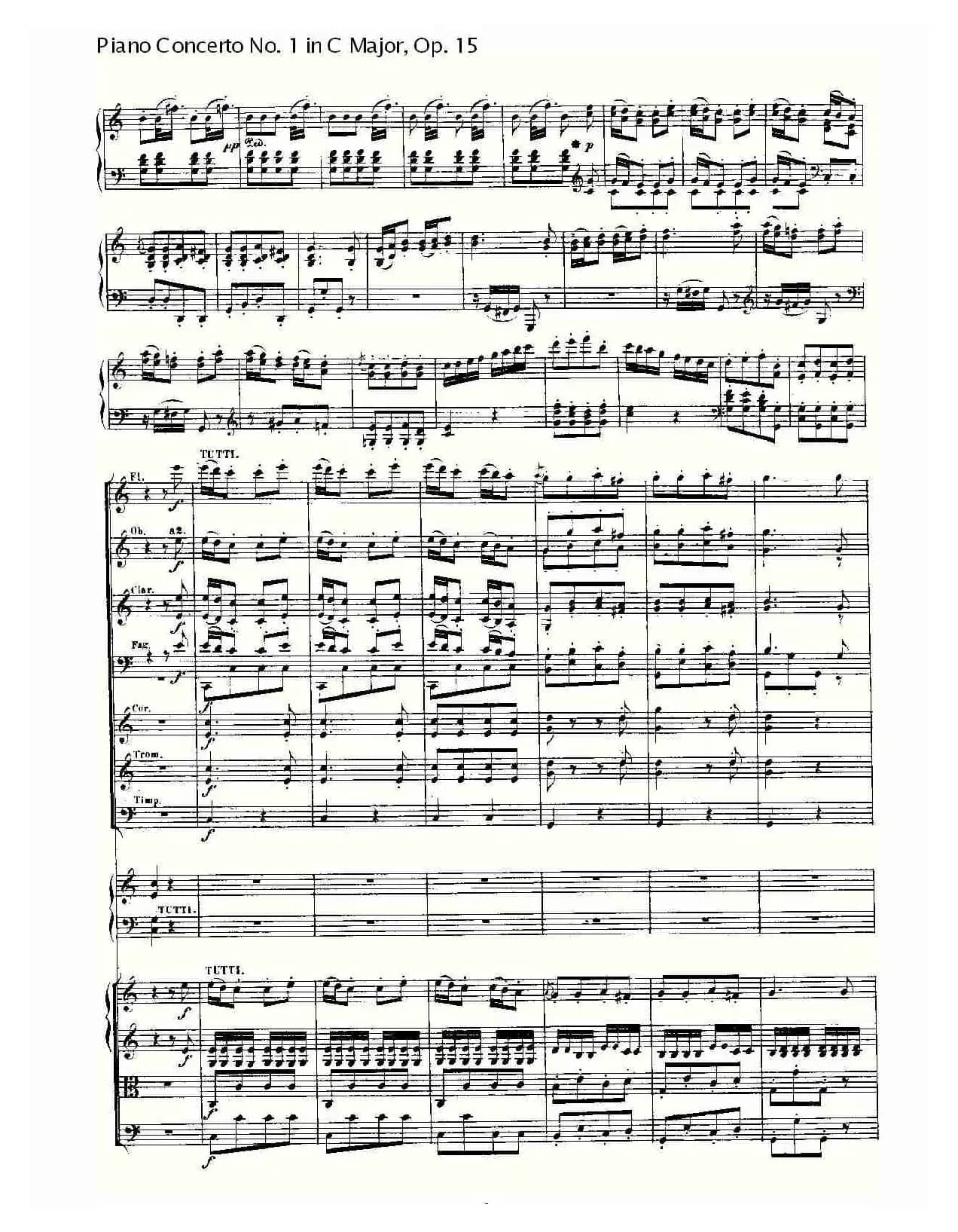 C大调钢琴第一协奏曲 Op.15 第三乐章