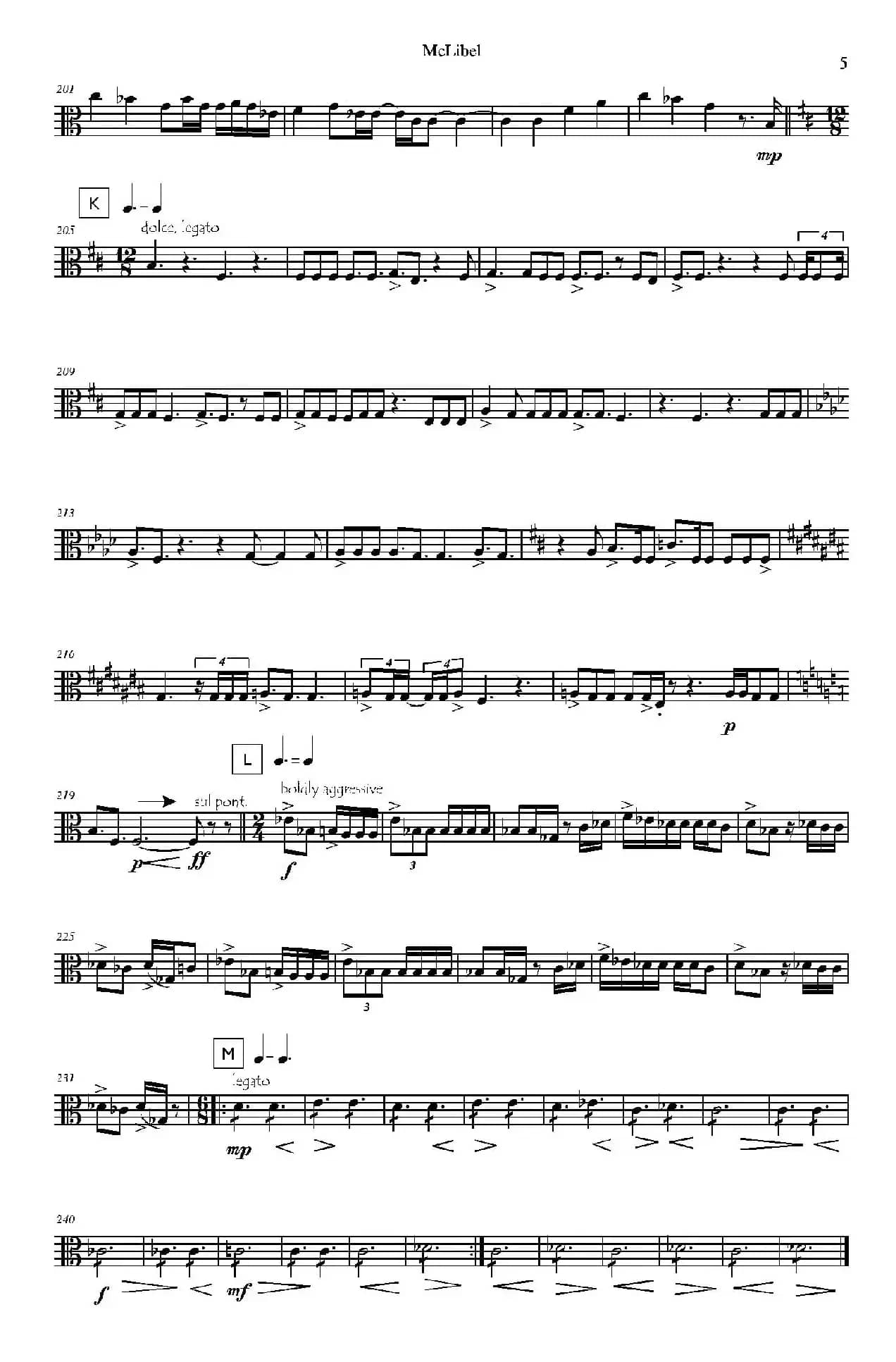 Mclibel（五重奏中提琴分谱）