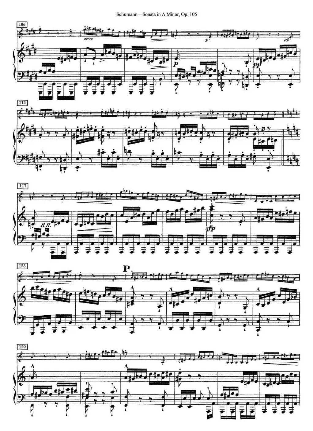 Violin Sonata in A minor Op.105（小提琴+钢琴伴奏）