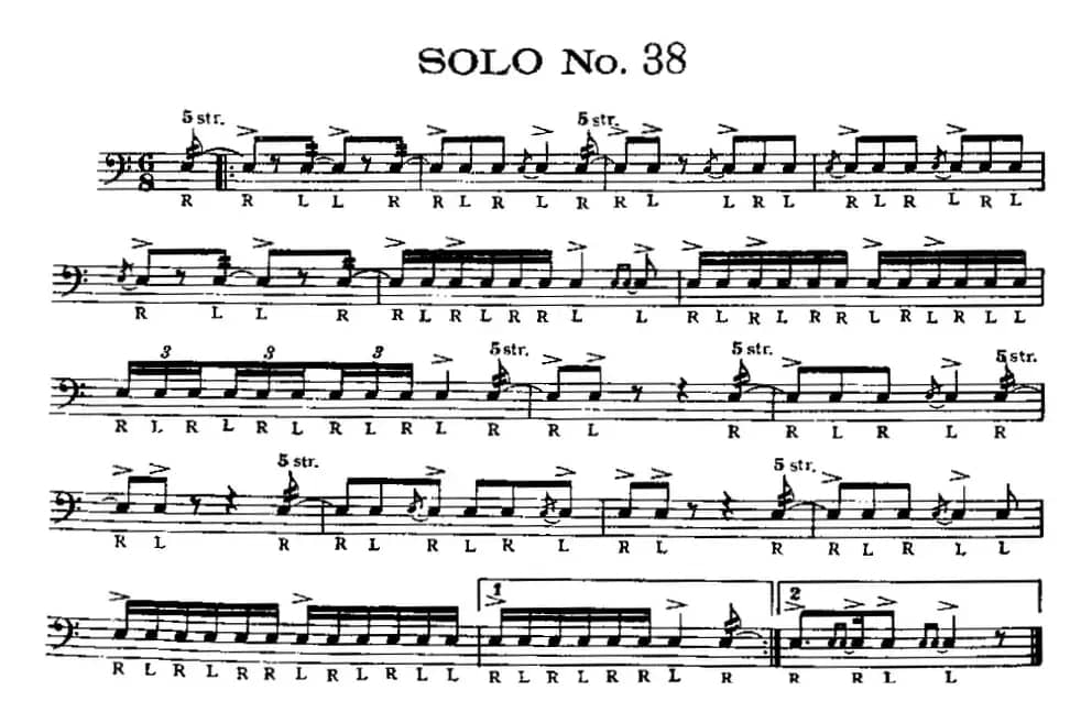 美国军鼓 SOLO No.36-40（爵士鼓谱）