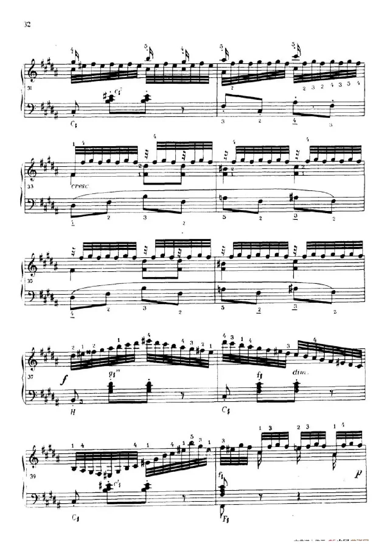 《车尔尼手风琴练习曲集》第Ⅳ册（第6首）