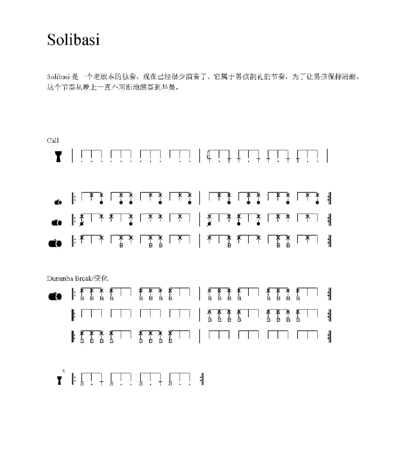 Solibasi（非洲手鼓谱）