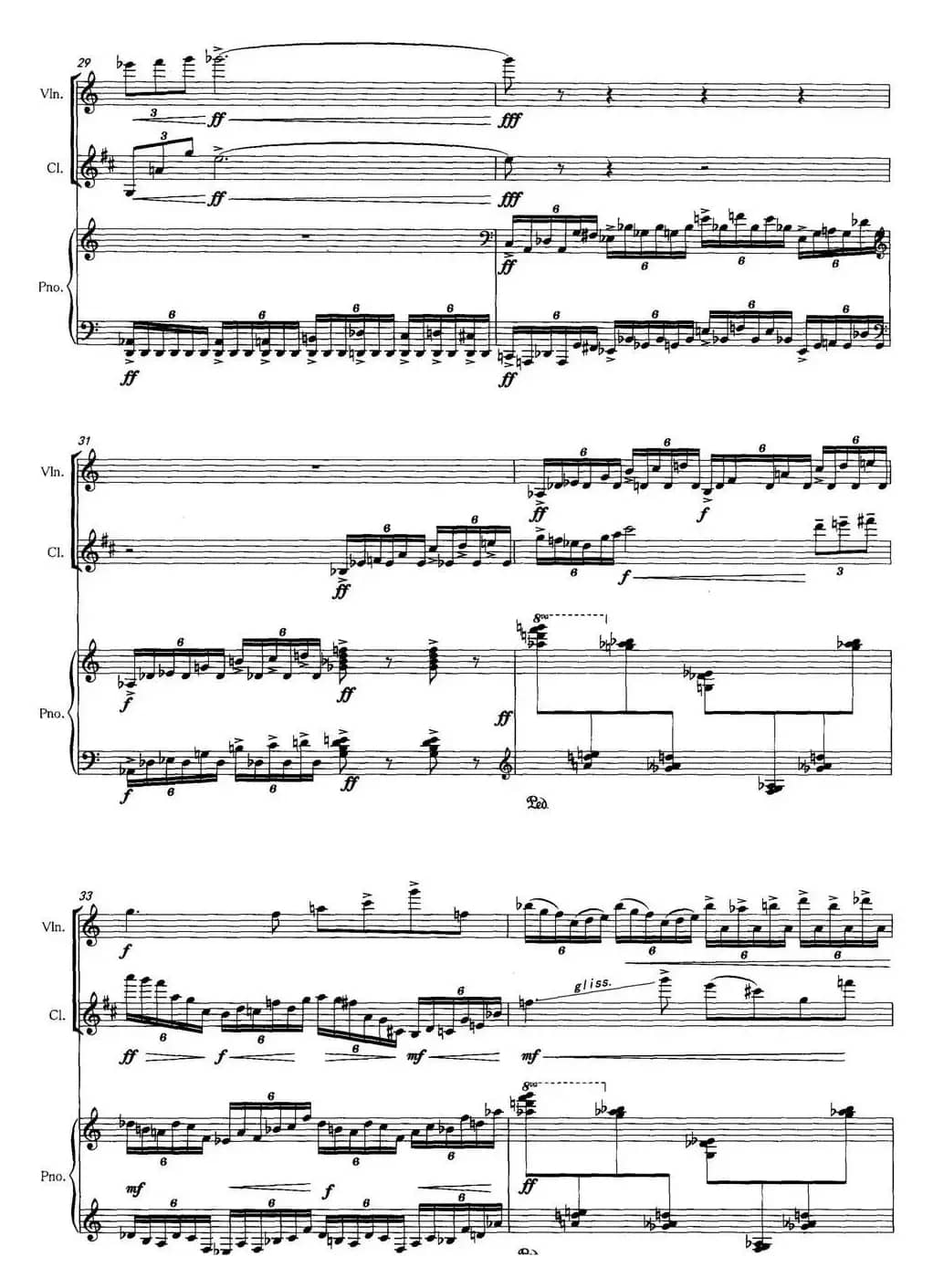 春醒（为小提琴，单簧管和钢琴而作）