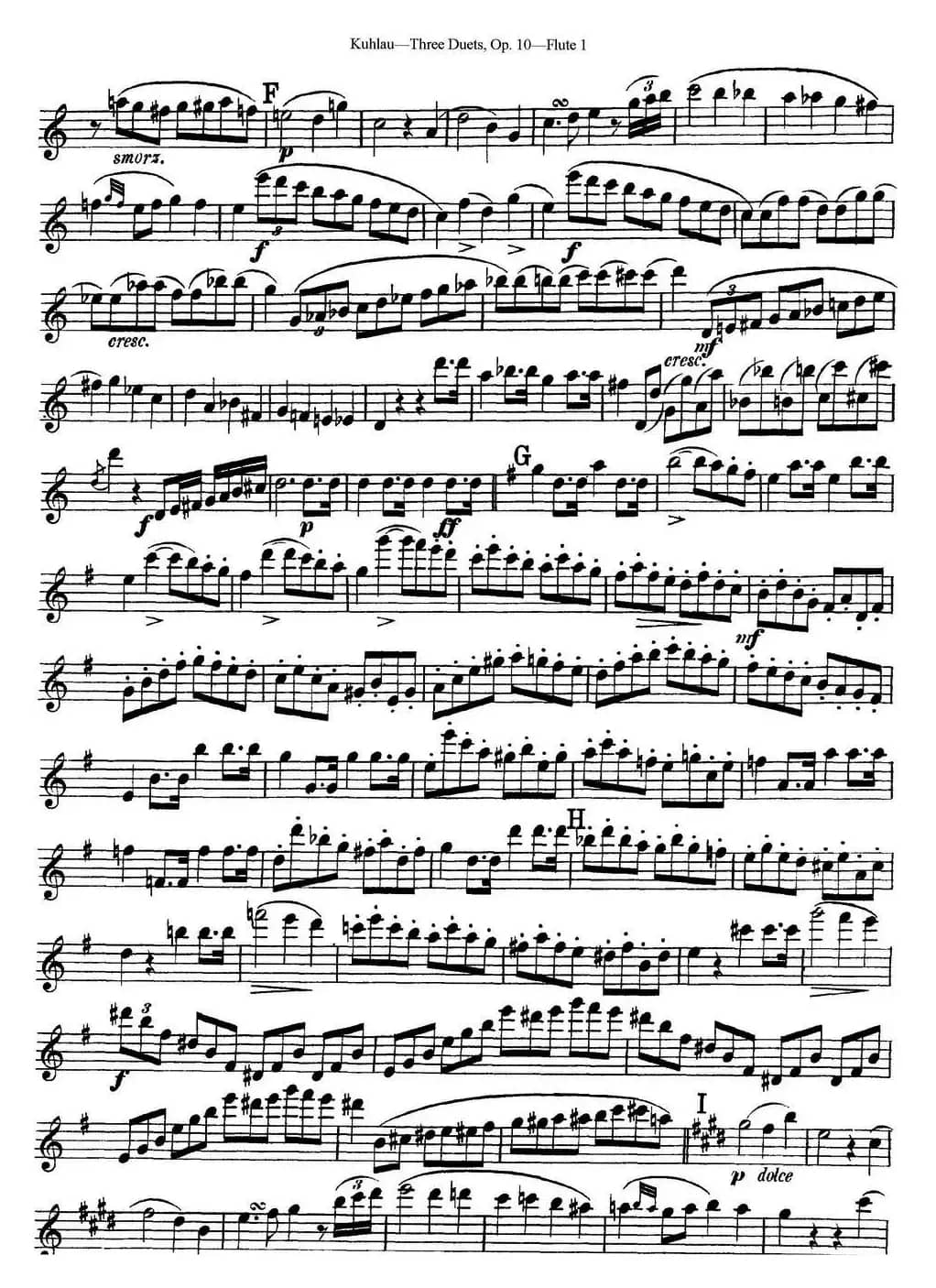 库劳长笛二重奏练习曲Op.10——Flute 1（No.1）