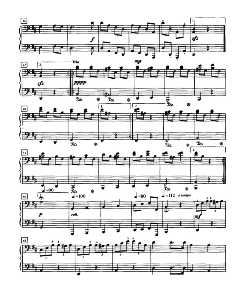 D大调小步舞曲（四手联弹第二钢琴）