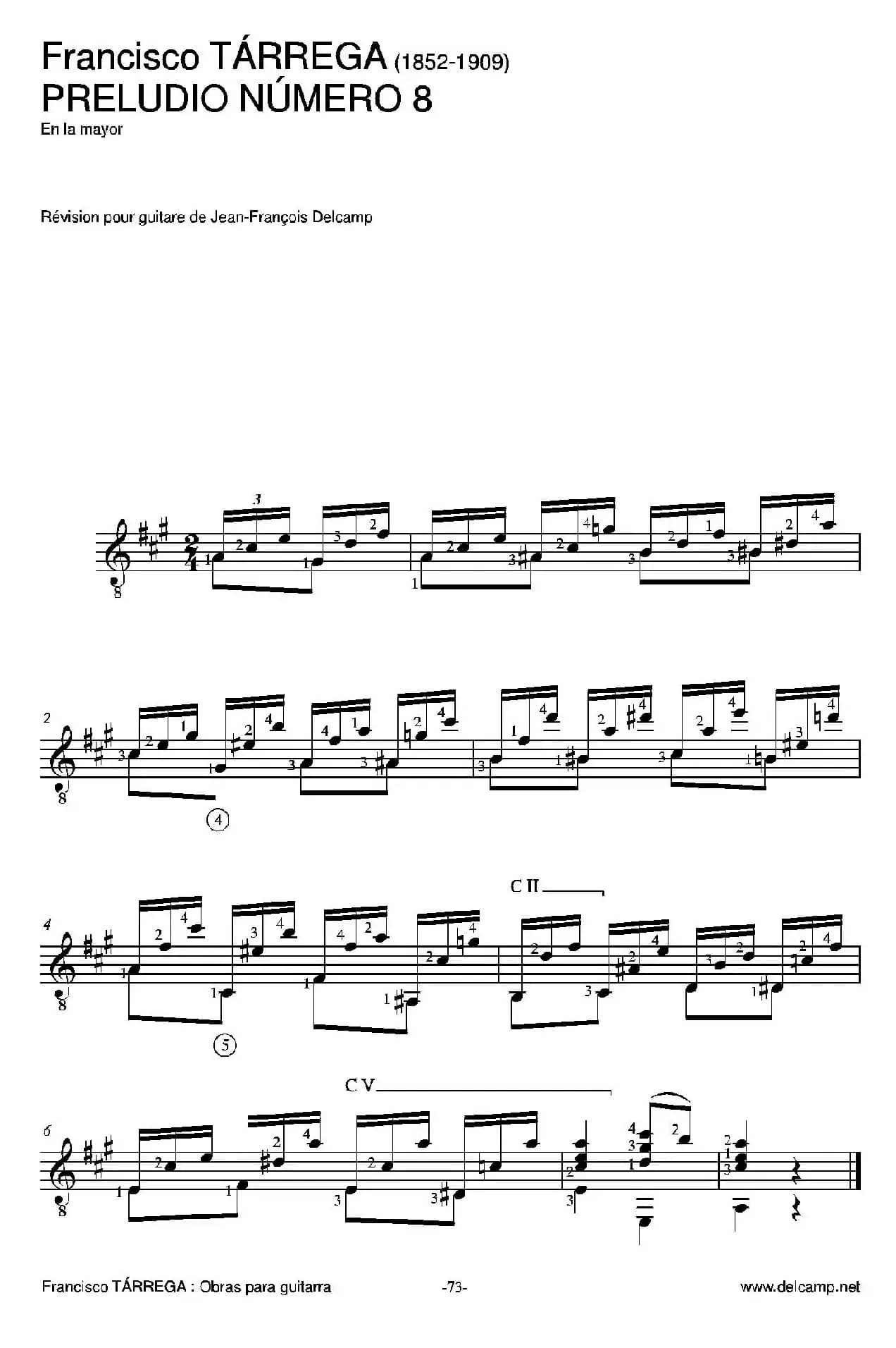 《塔雷加作品全集》第5部分（古典吉他）