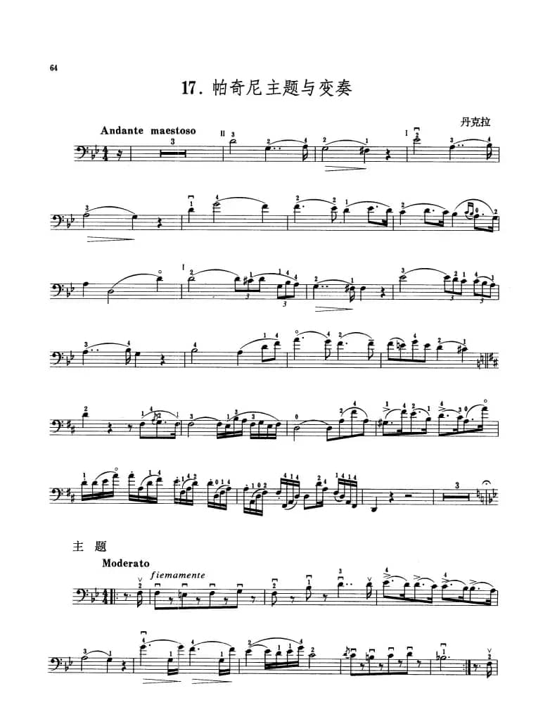 帕奇尼主题与变奏 （大提琴）