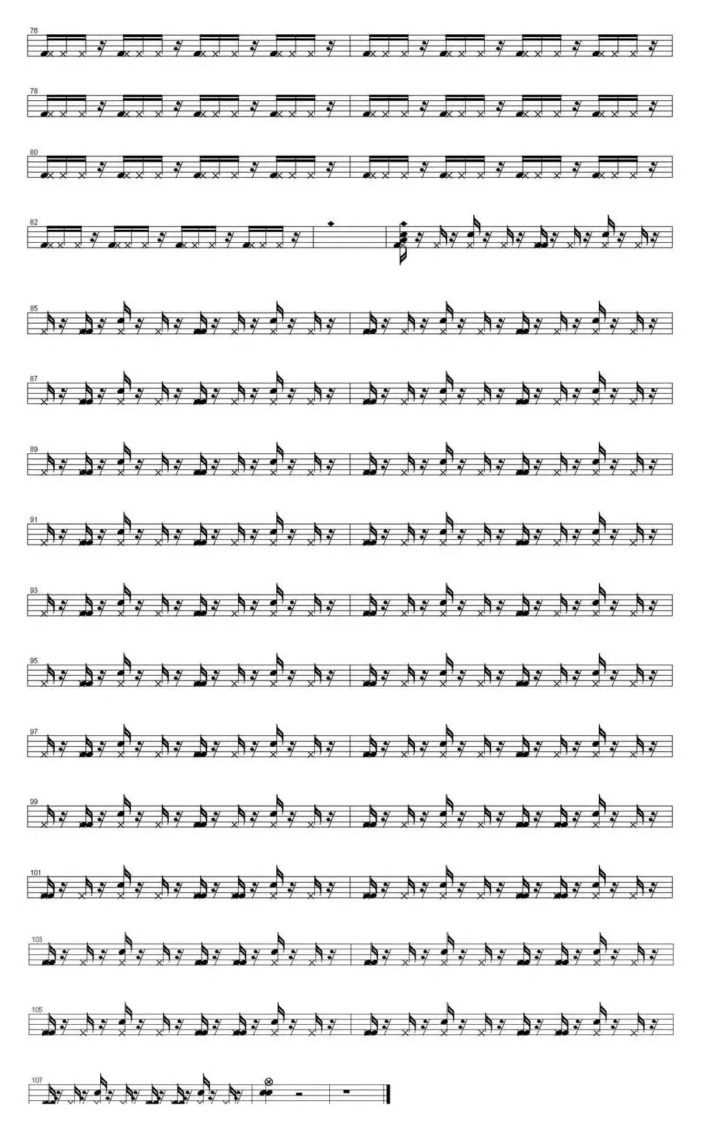 爵士鼓谱：U2 - Vertigo