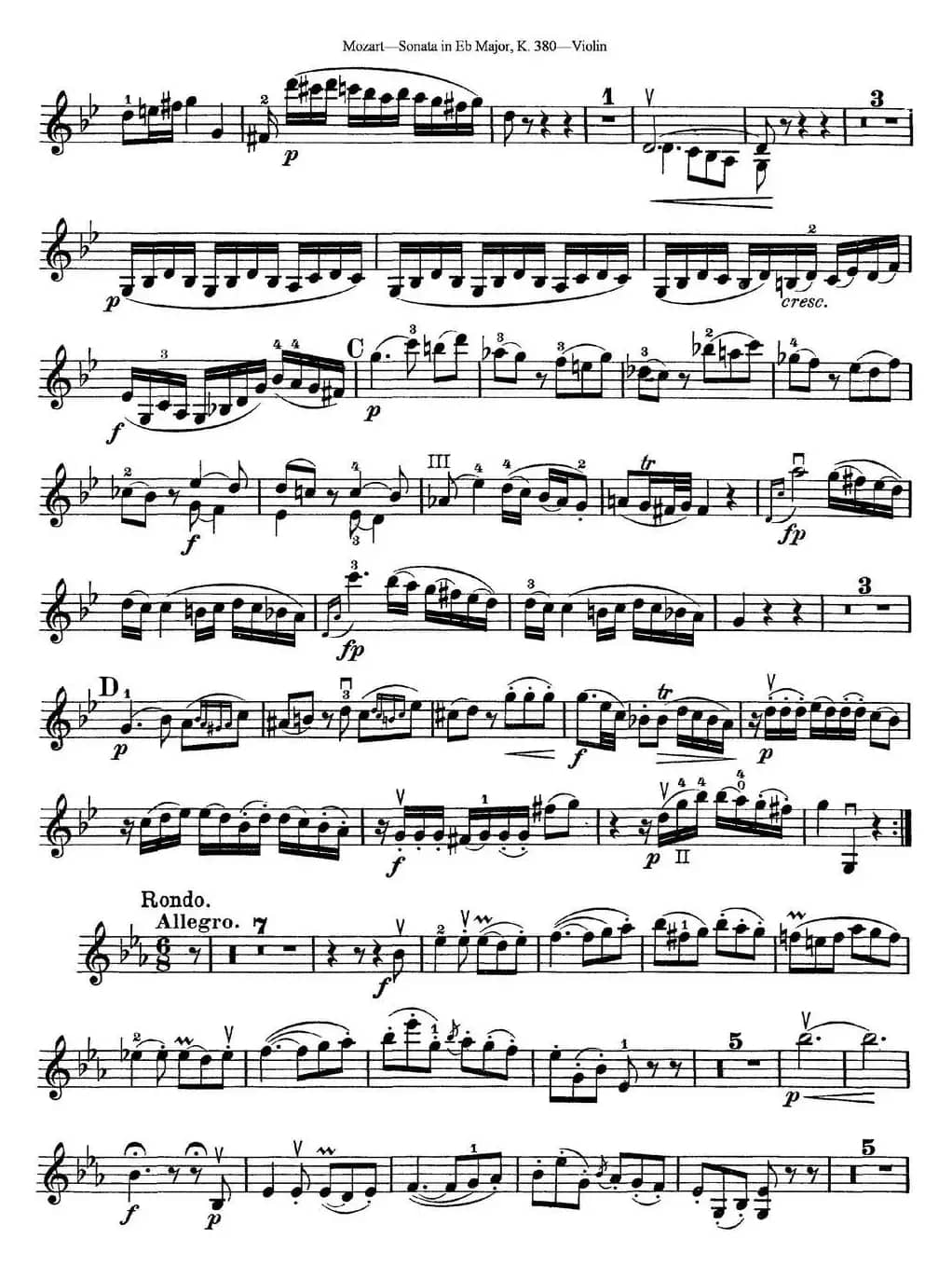 Violin Sonata in Eb Major K.380