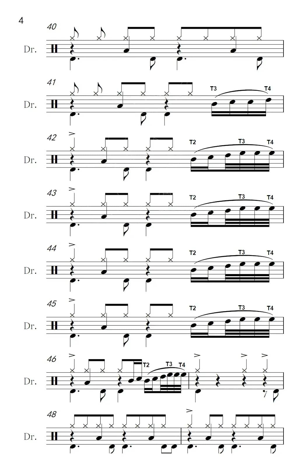 一言难尽（架子鼓谱）