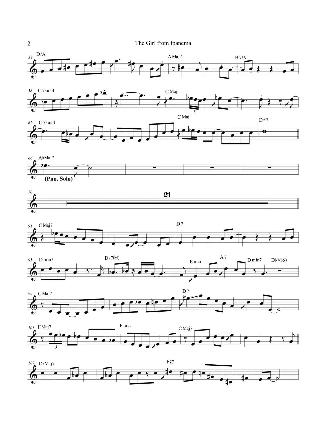 The Girl FromIpanema（中音萨克斯）