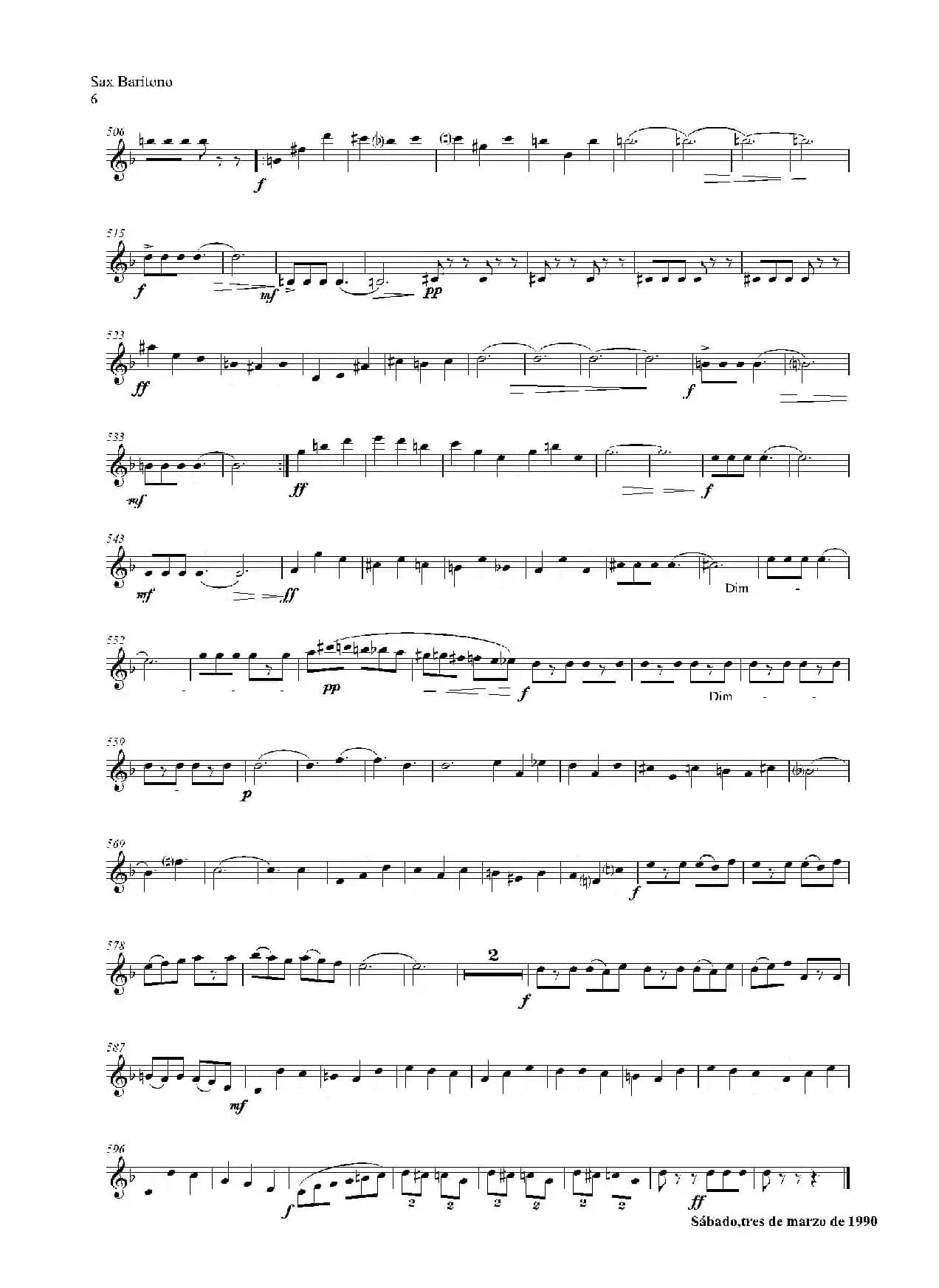 ESTILOS（四重奏上低音萨克斯分谱）