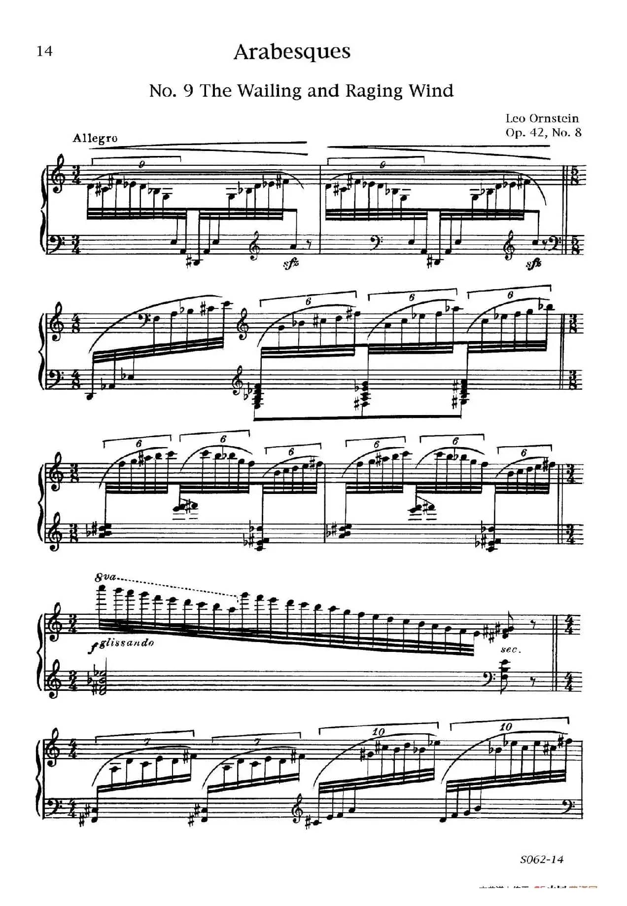 Arabesques Op.42(阿拉伯风格曲 9. 呼啸肆虐的风 )