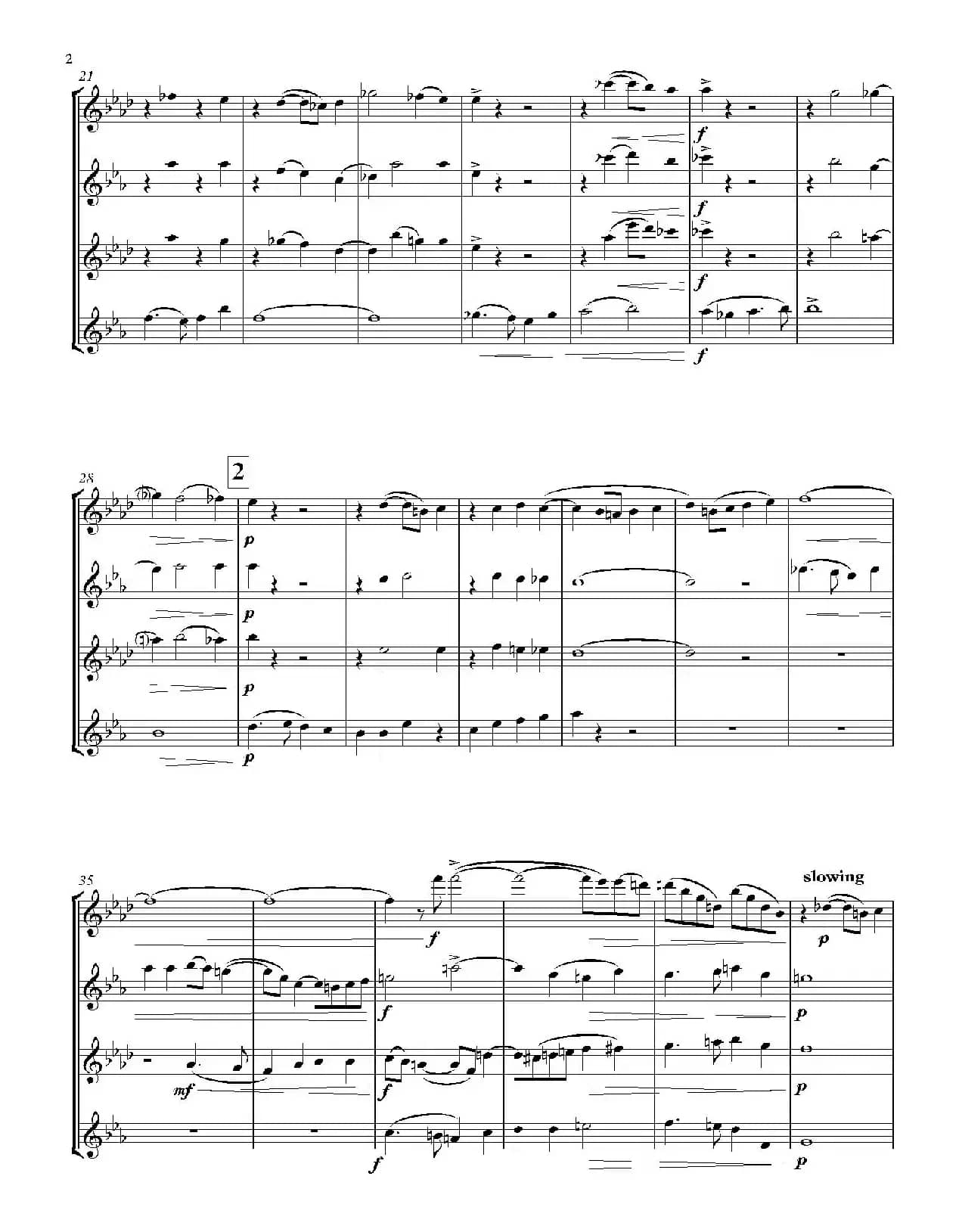 Midwinter Carol（四重奏总谱）