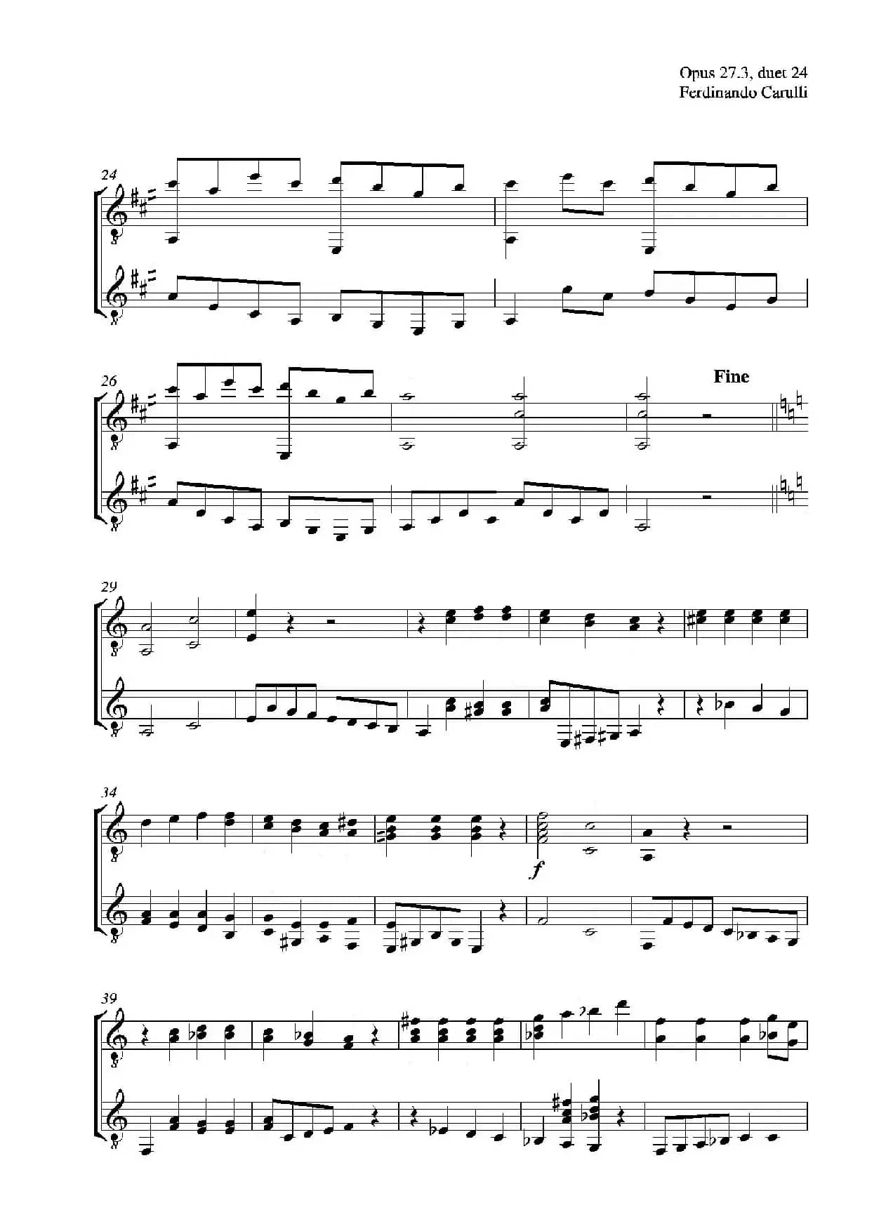 Metodo Completo Op.27-3（古典吉他二重奏练习·24）