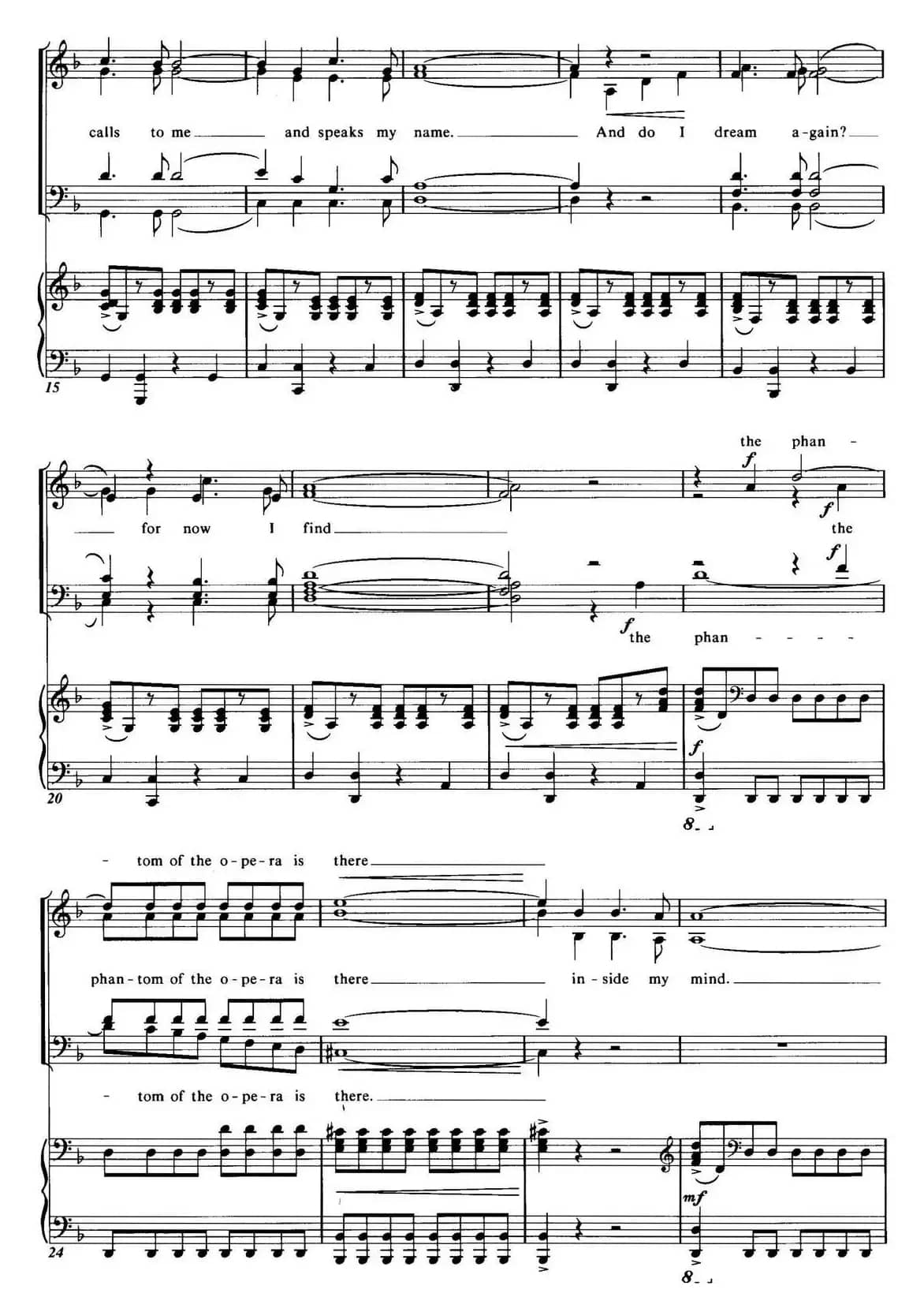 Choral Suite from The Phantom of the Opera（4 THE PHANTOM OF THE OPERA、四重奏）