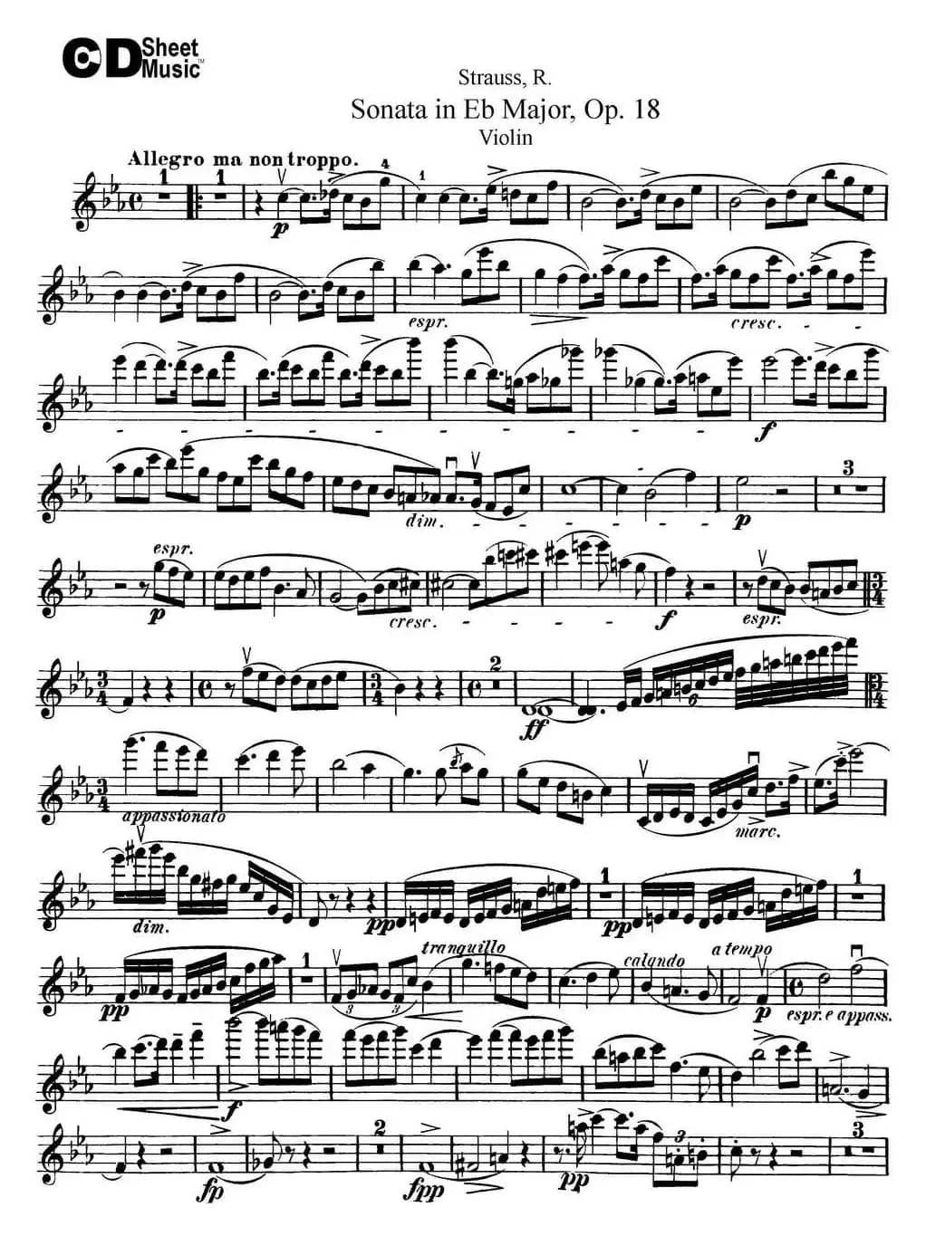 Violin Sonata in Eb Major Op.18