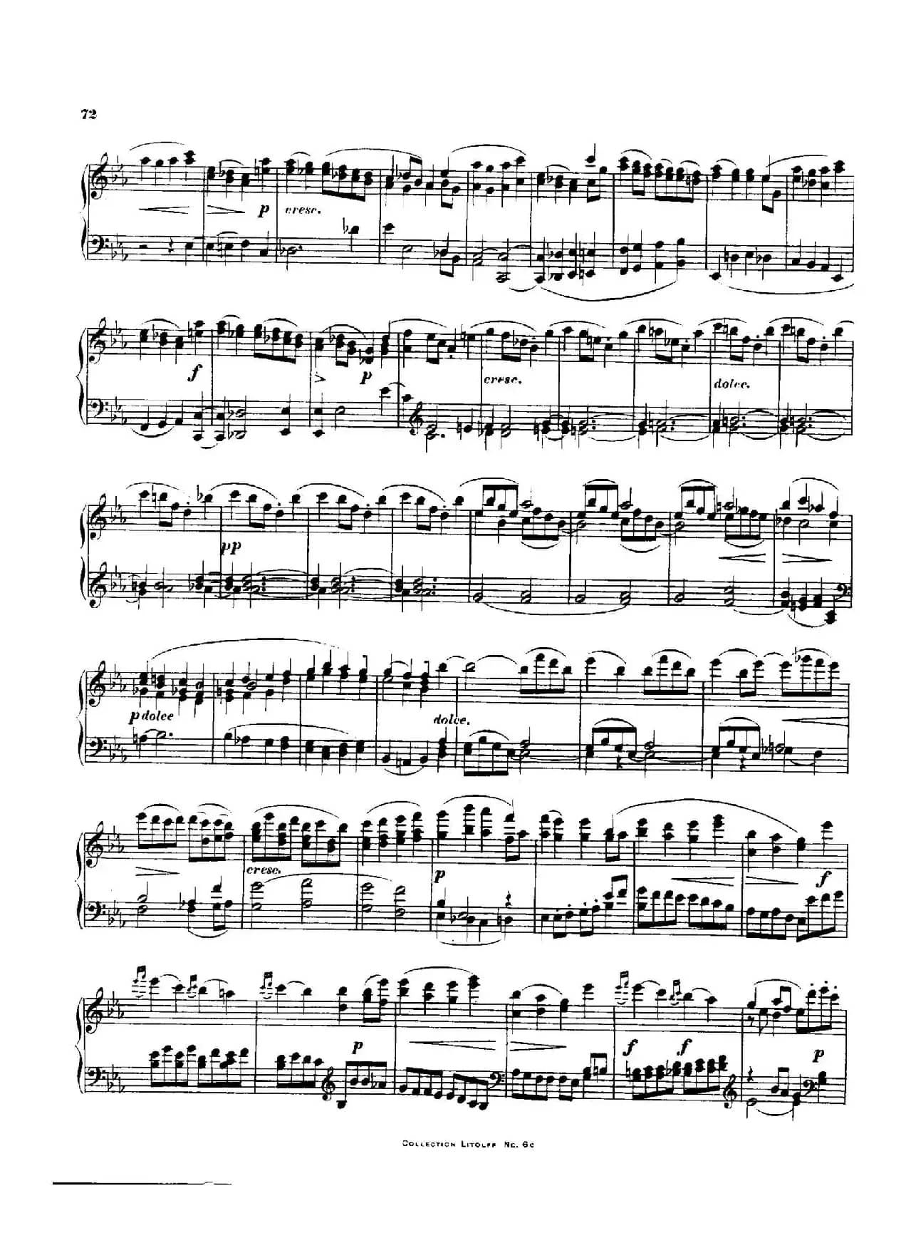 降E大调第十二弦乐四重奏（钢琴独奏版）