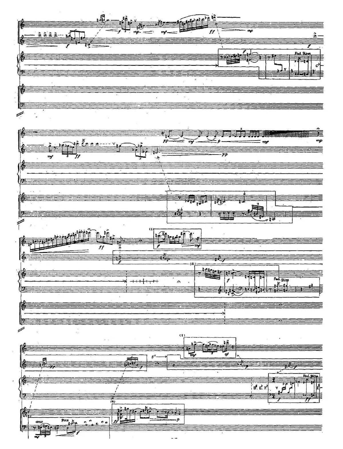 为长笛、单簧管、竖琴、小提琴、大提琴的五重奏