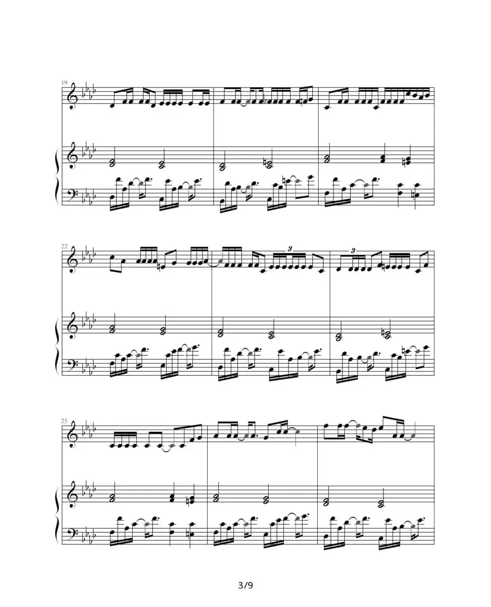 夜曲（周杰伦作曲、巴特尔编配版、钢琴伴奏谱）