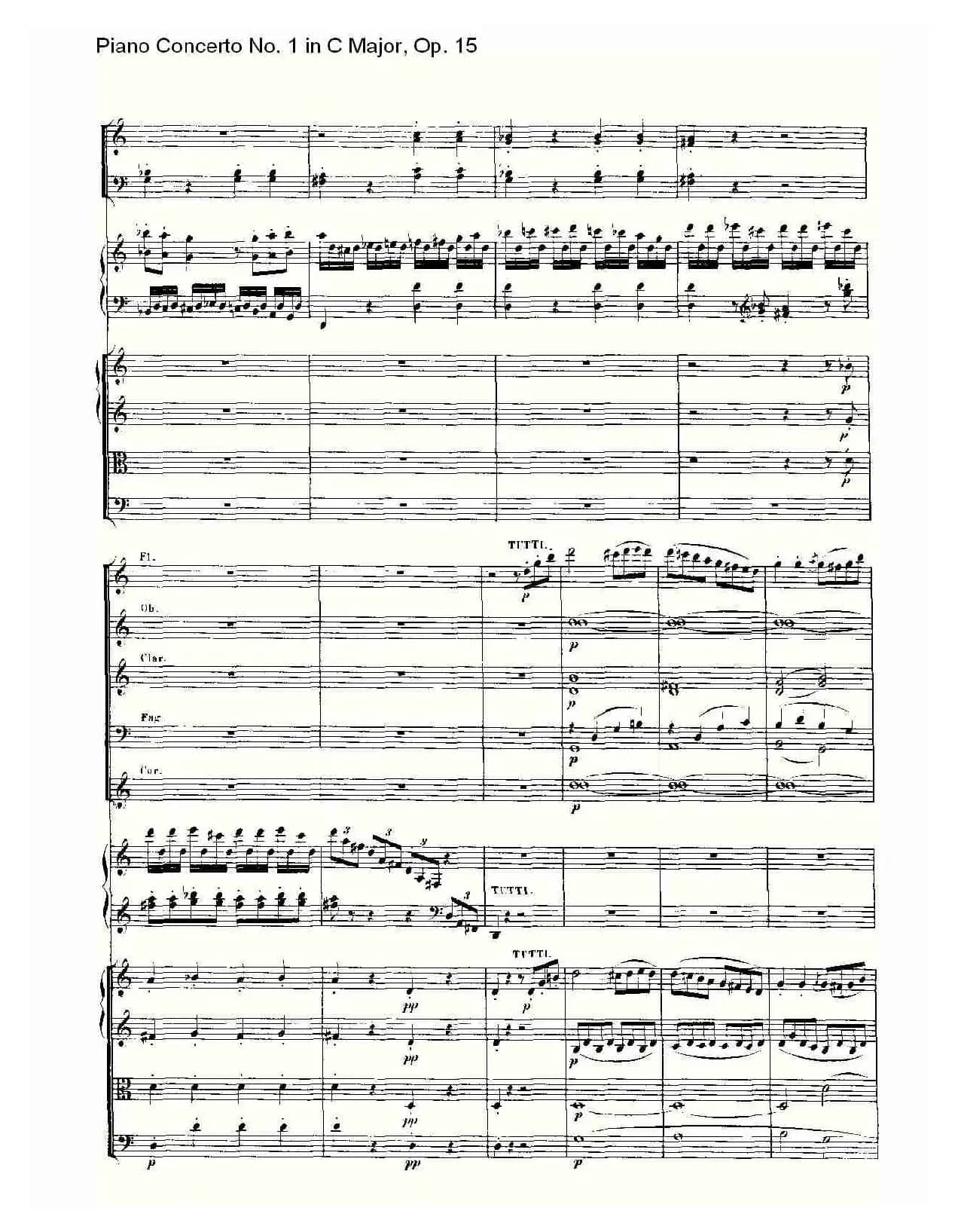 C大调钢琴第一协奏曲 Op.15 第一乐章