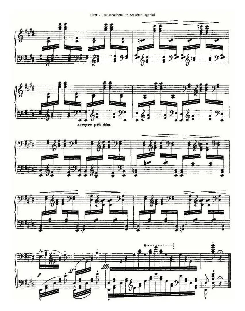 李斯特六首帕格尼尼练习曲之（四）