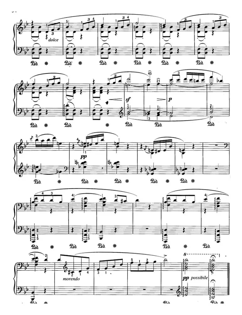 不可不弹的世界钢琴名曲：如歌的行板