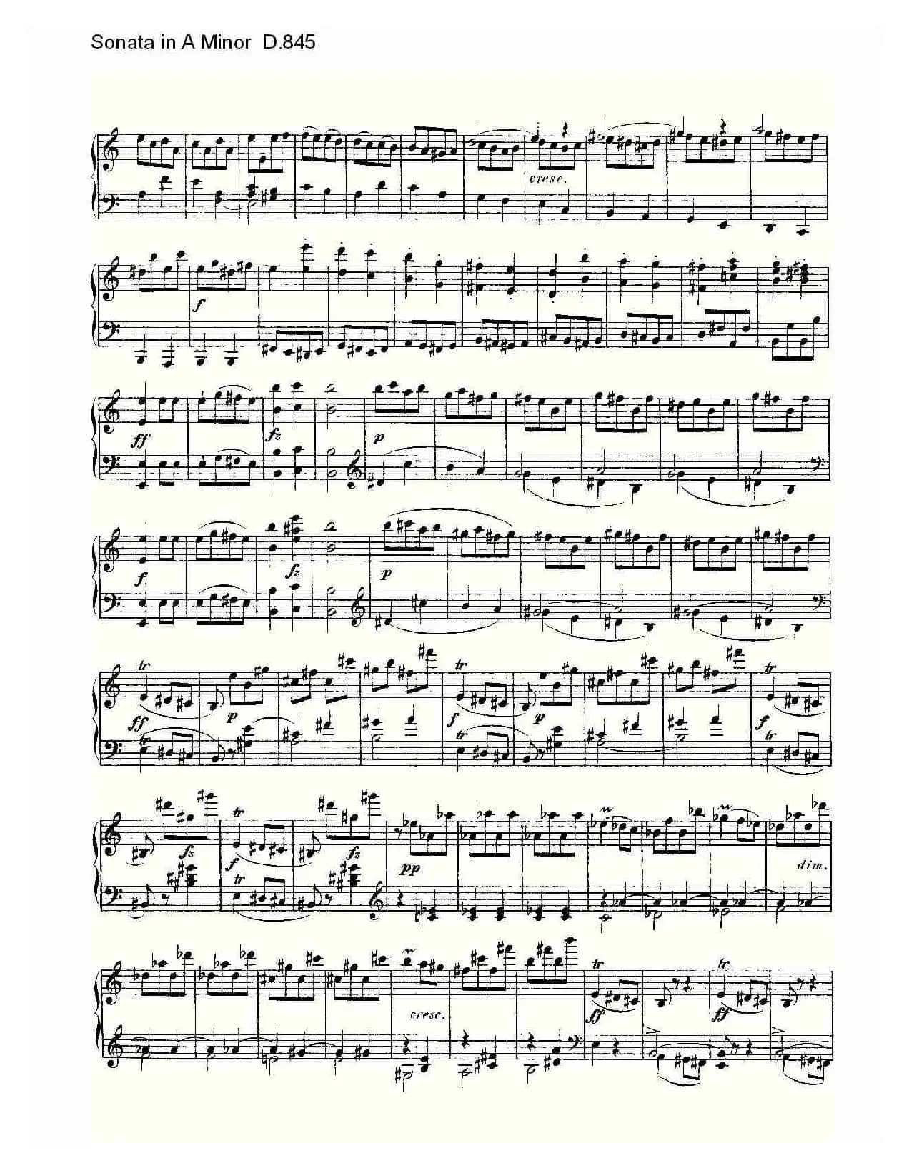 Sonata in A Minor D.845（A小调奏鸣曲 D.845）
