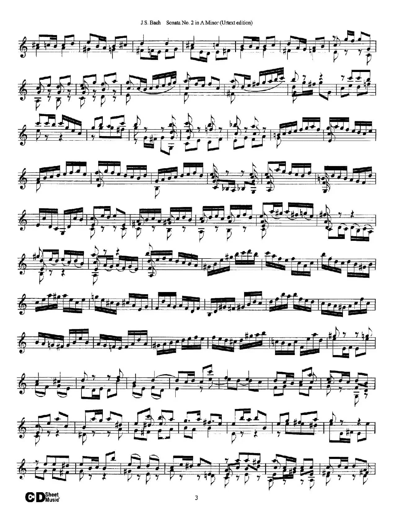 6 Violin Sonatas and Partitas 3.Sonata No.2 A Minor（Urtext edition）