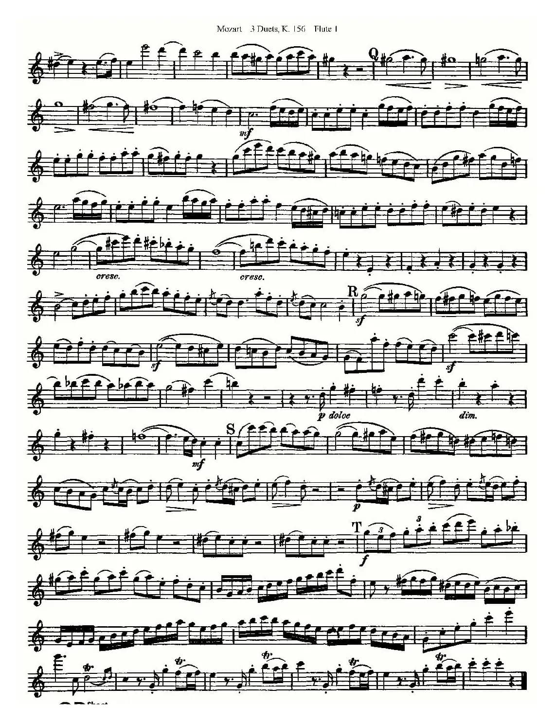 3 Duets K.156 之第一长笛（二重奏三首 K156号）