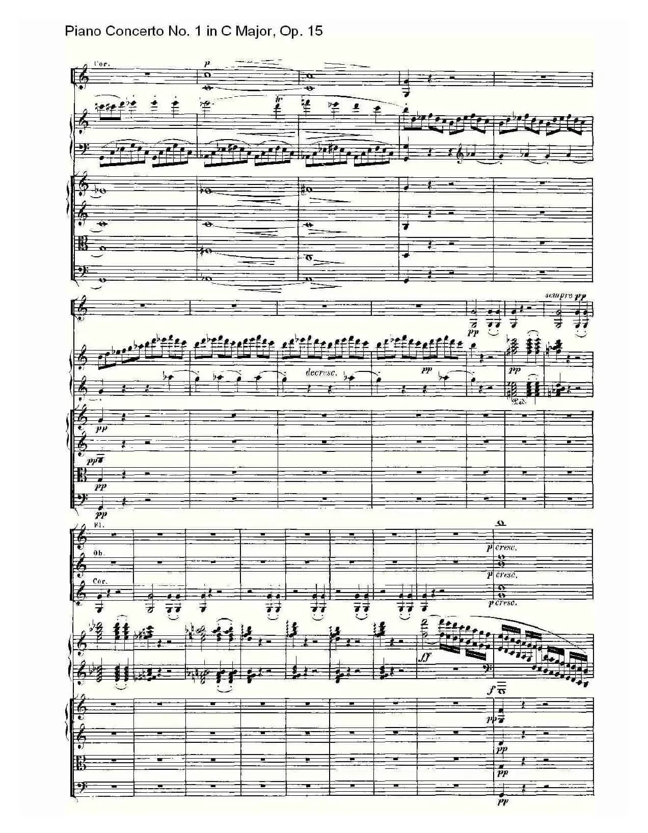 C大调钢琴第一协奏曲 Op.15 第一乐章