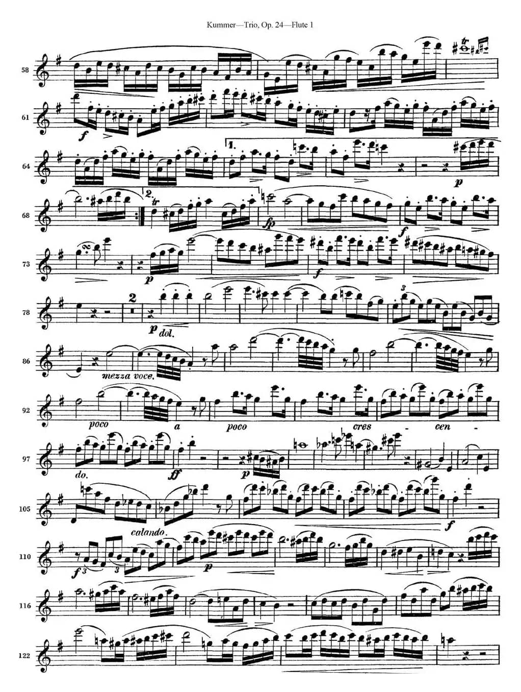 库默长笛三重奏Op.24（Flute 1）