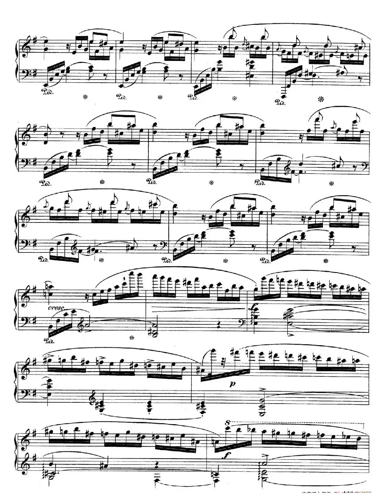 e小调第一钢琴协奏曲 Op.11(钢琴独奏版·第一乐章)