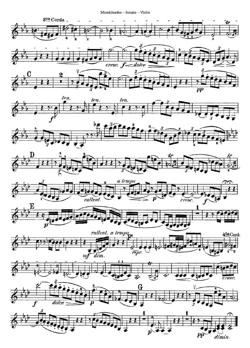 Mendelssohn Violin Sonata
