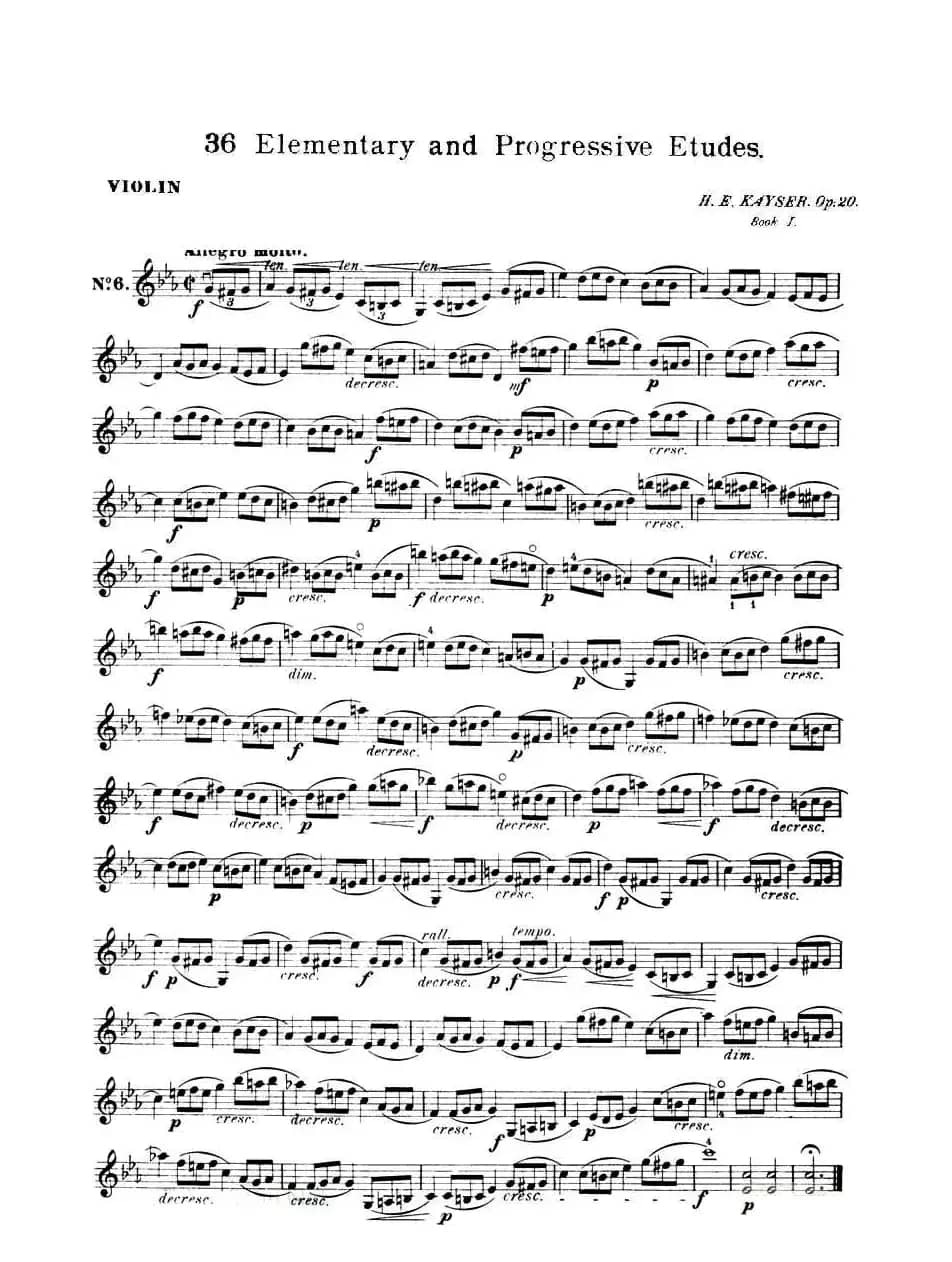 开塞（KAYSER 36首小提琴练习曲之6）