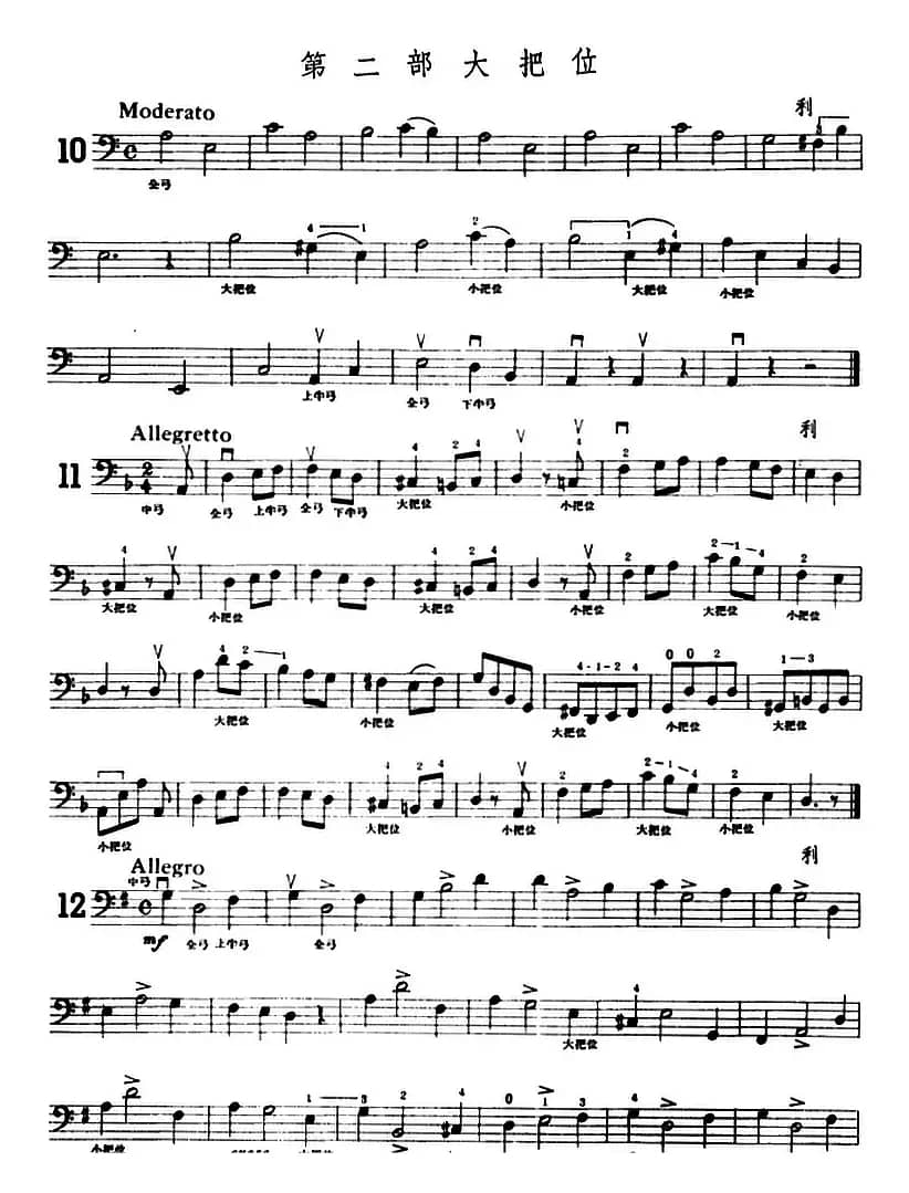 大提琴练习曲：大把位（10—15）